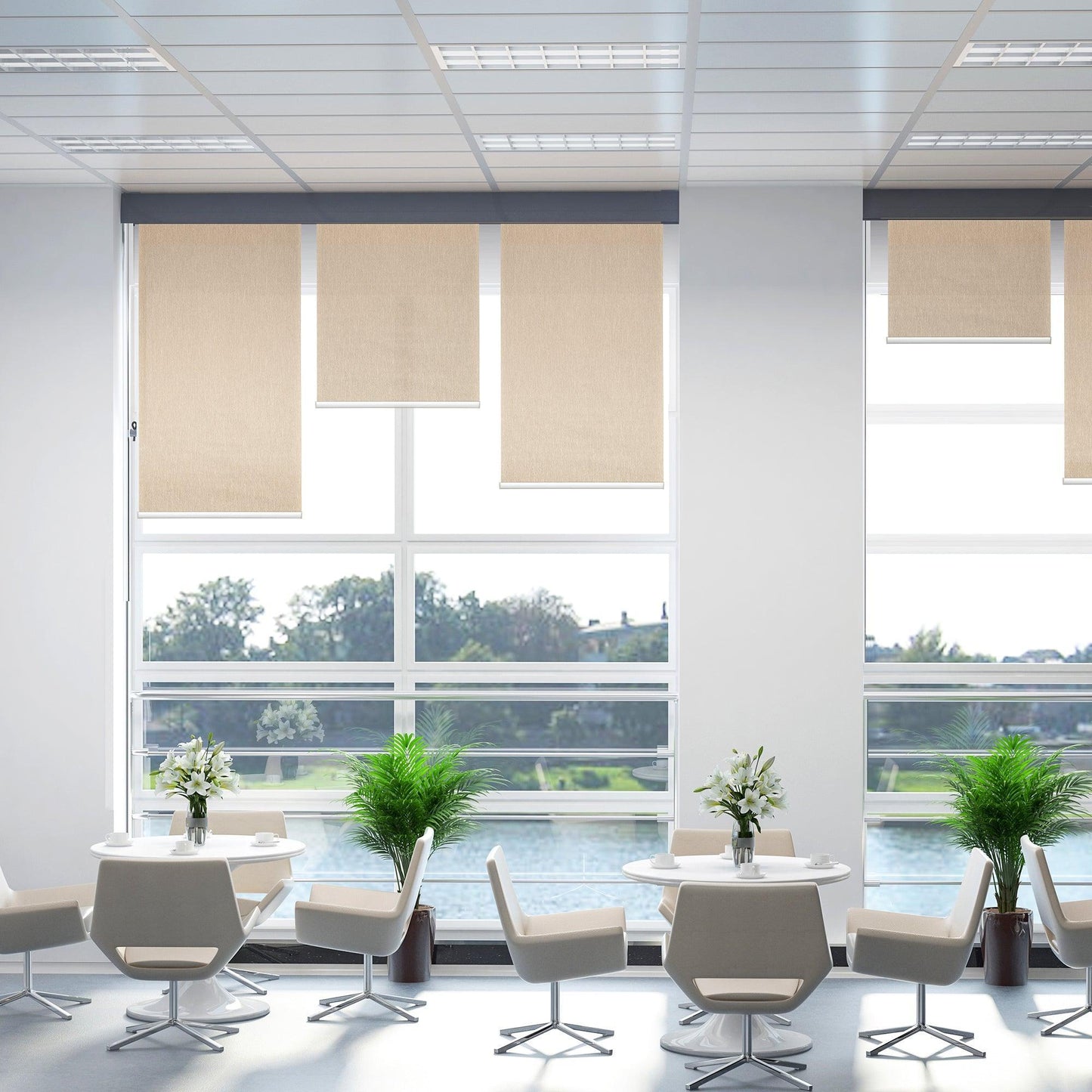 HOMCOM Smart Roller Blinds Window UV Protection | 60 x 180cm - ALL4U RETAILER LTD