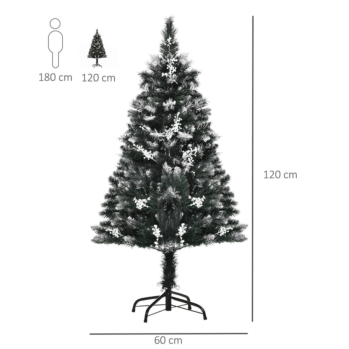 HOMCOM Snow Dipped Pencil Christmas Tree - 4ft - ALL4U RETAILER LTD