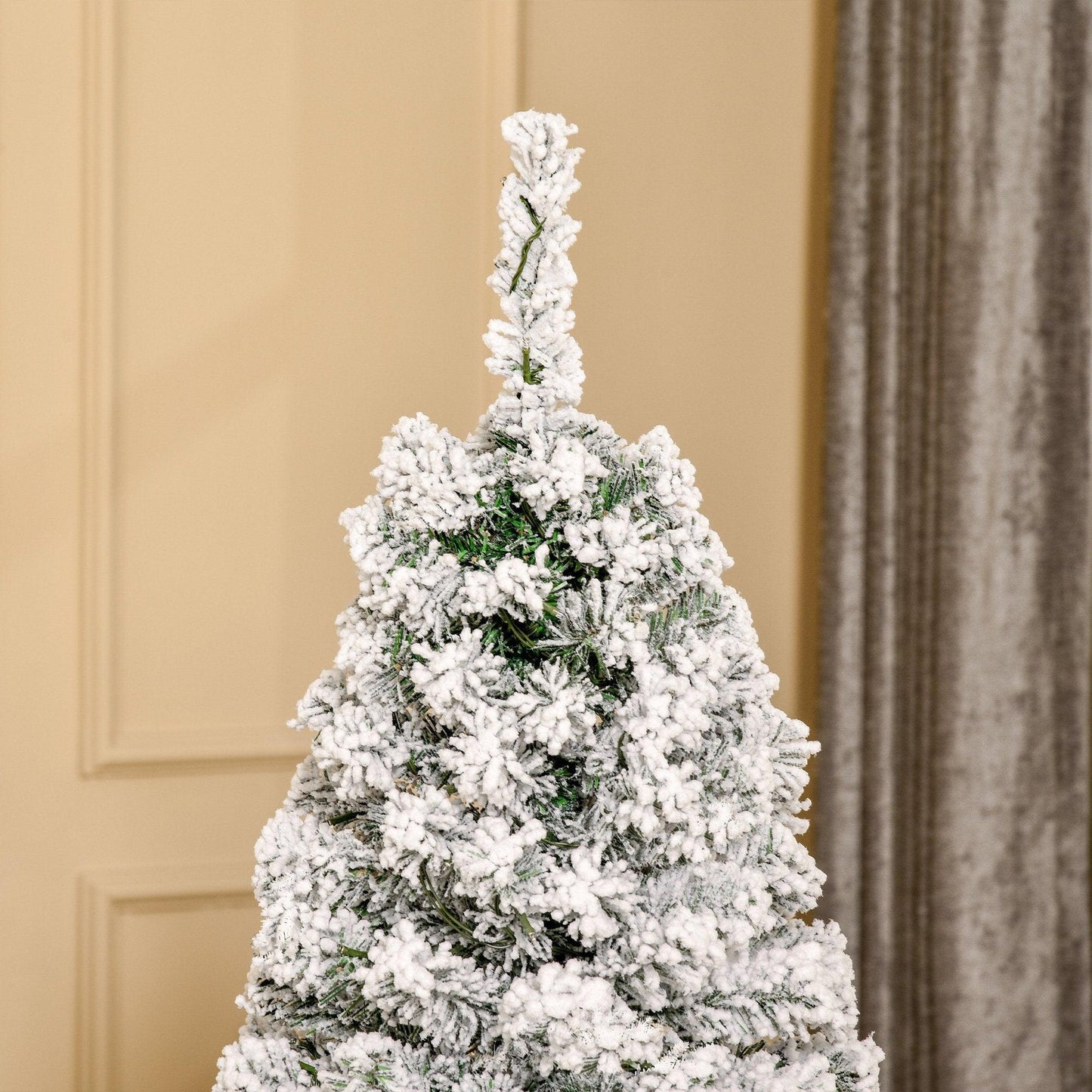 HOMCOM Snow Flocked 5ft Pre-lit Christmas Tree with Warm White Lights - ALL4U RETAILER LTD