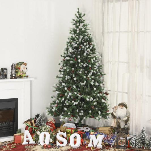 HOMCOM Snow-Flocked Pine Tree: 6ft Holiday Christmas Decor - ALL4U RETAILER LTD