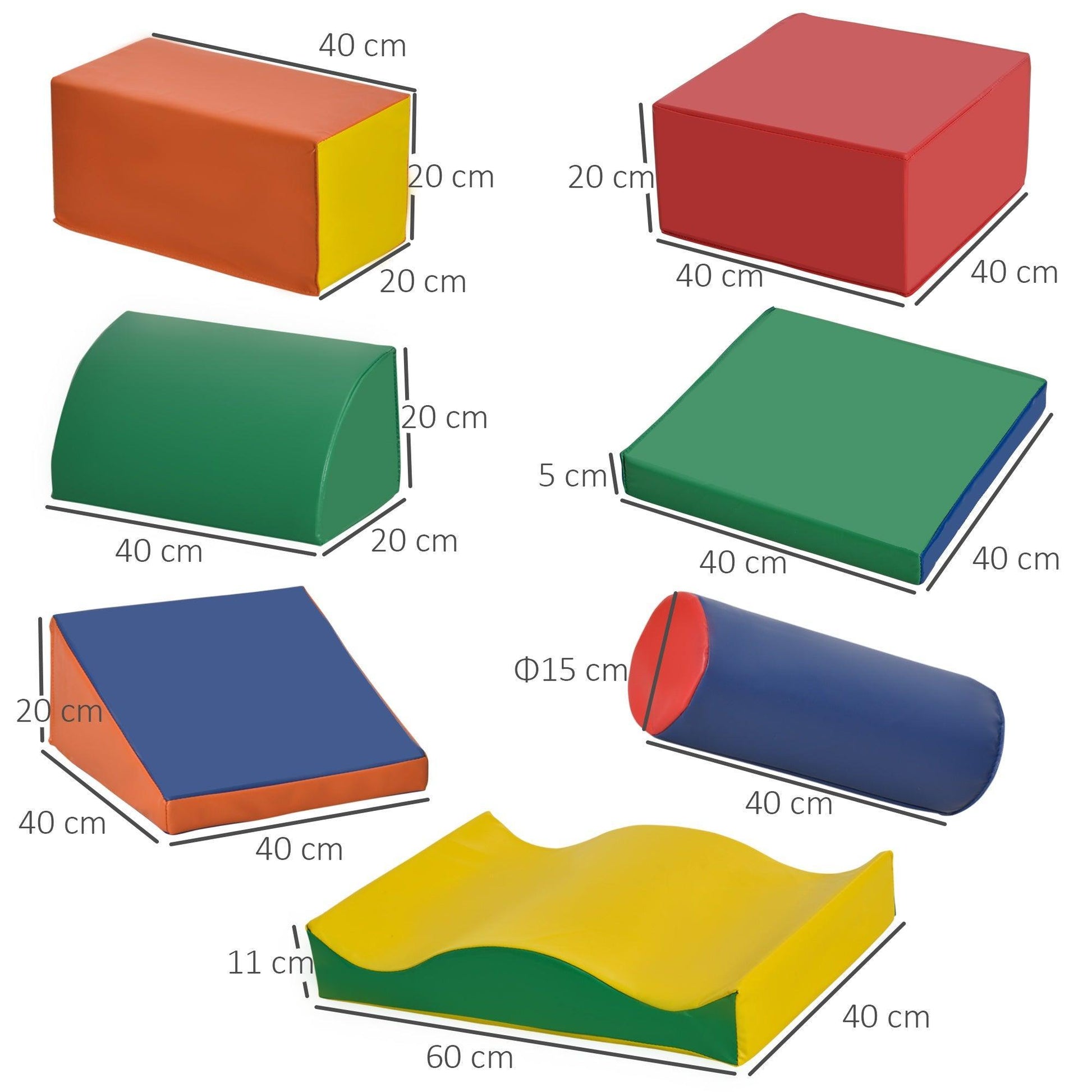 HOMCOM Soft Play Blocks: Build & Learn Toy - ALL4U RETAILER LTD