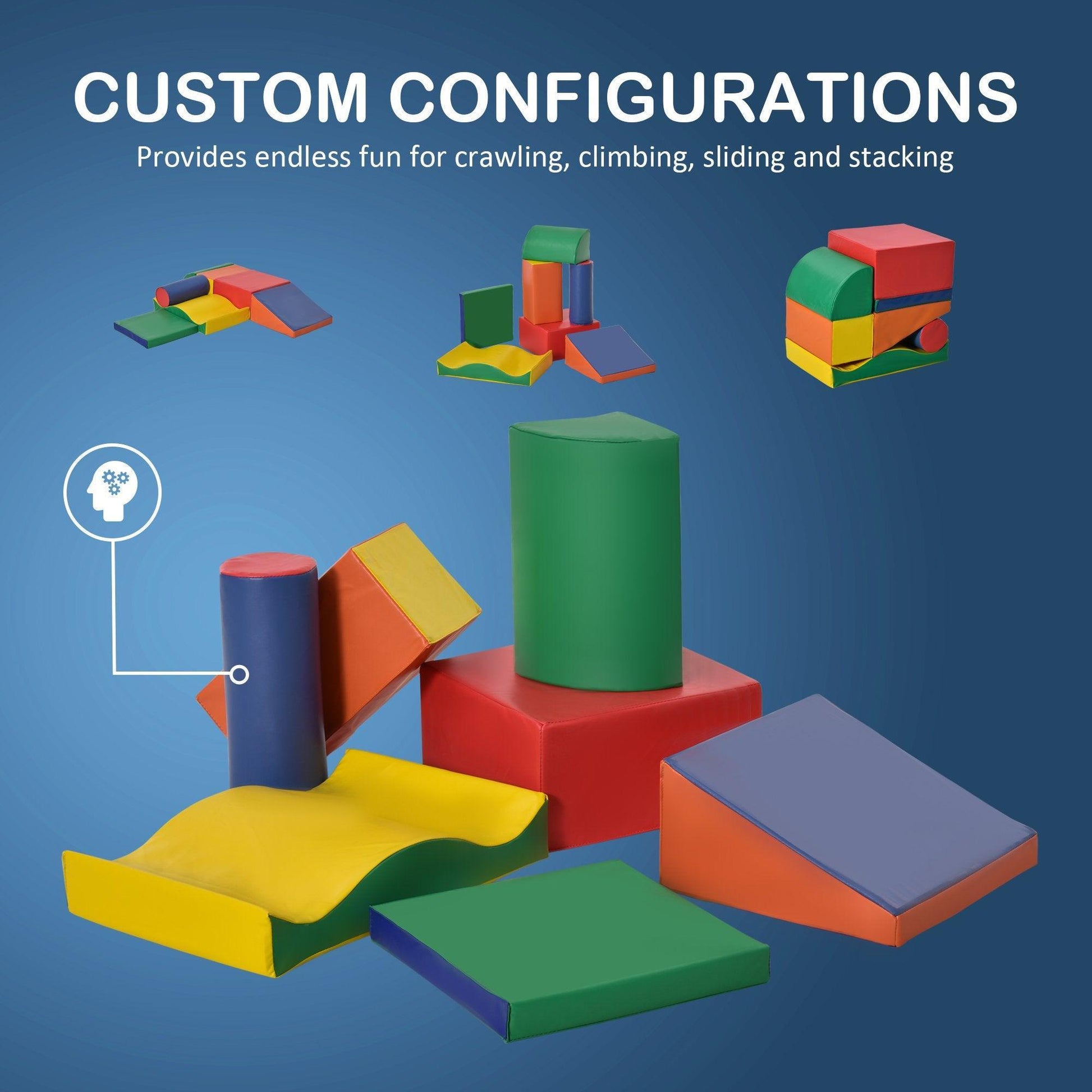 HOMCOM Soft Play Blocks: Build & Learn Toy - ALL4U RETAILER LTD