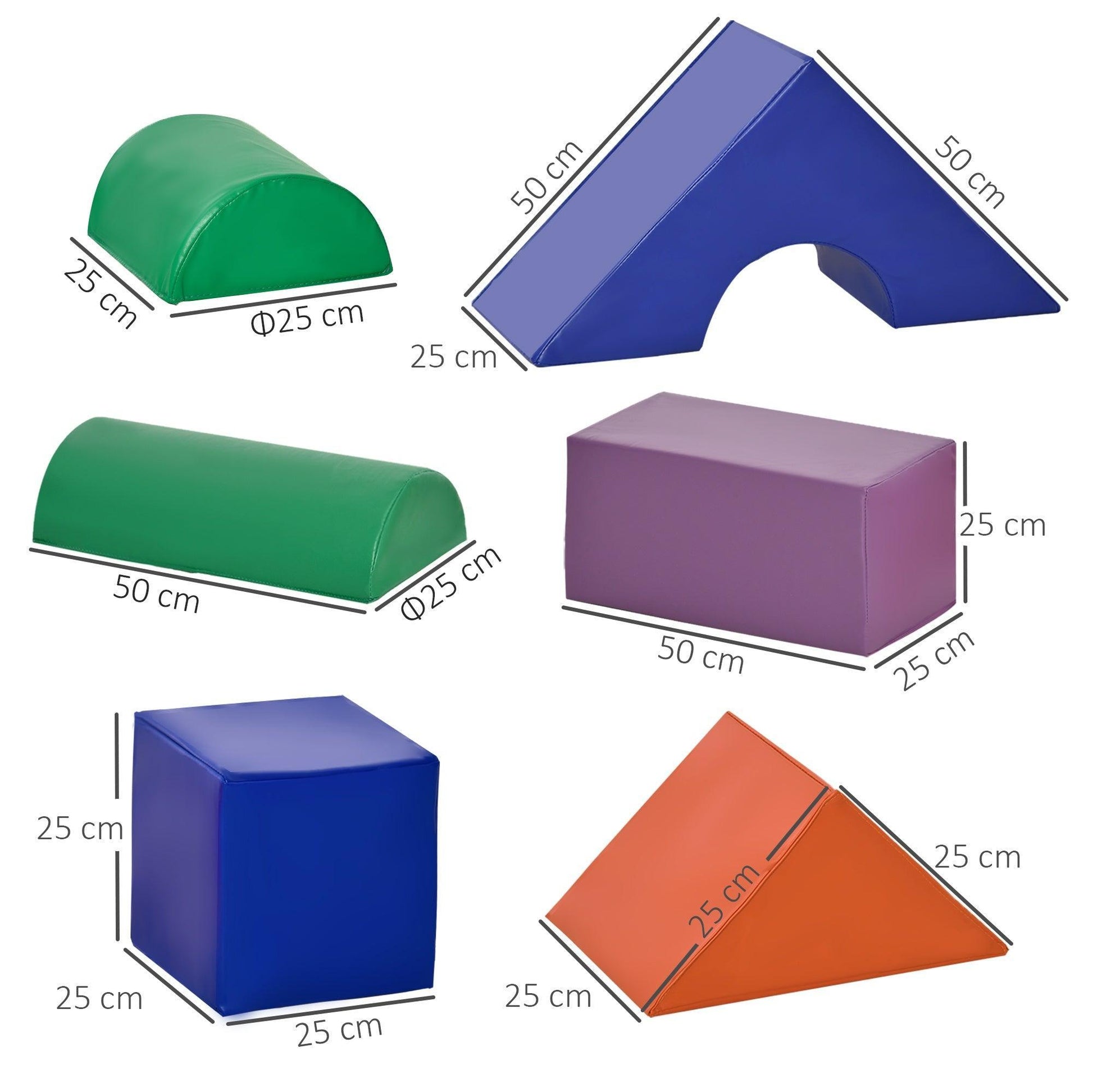 HOMCOM Soft Play Blocks for Kids - Foam Building and Stacking Set - ALL4U RETAILER LTD