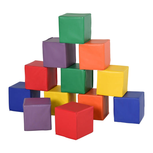 HOMCOM Soft Stacking Blocks - Colorful 12-Piece Set - ALL4U RETAILER LTD
