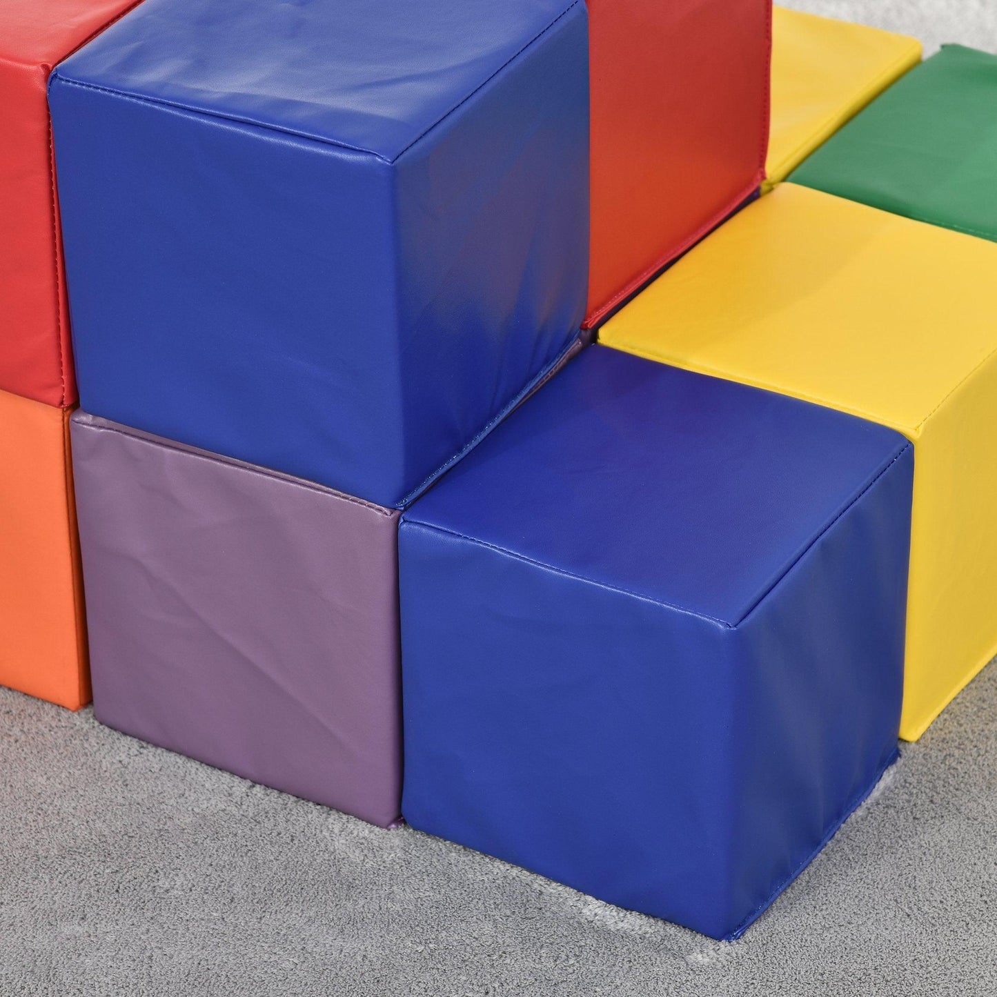 HOMCOM Soft Stacking Blocks - Colorful 12-Piece Set - ALL4U RETAILER LTD