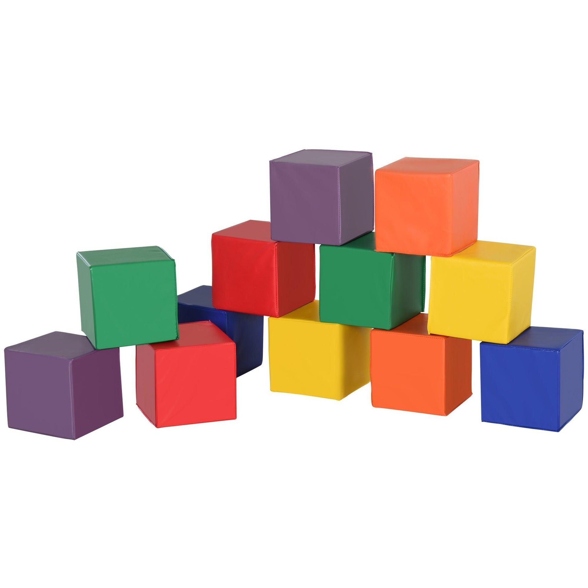 HOMCOM Soft Stacking Blocks - Colorful 12-Piece Set - ALL4U RETAILER LTD