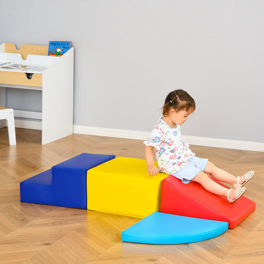 HOMCOM Soft Toddler Stairs & Ramp - Educational Foam Play Set - ALL4U RETAILER LTD