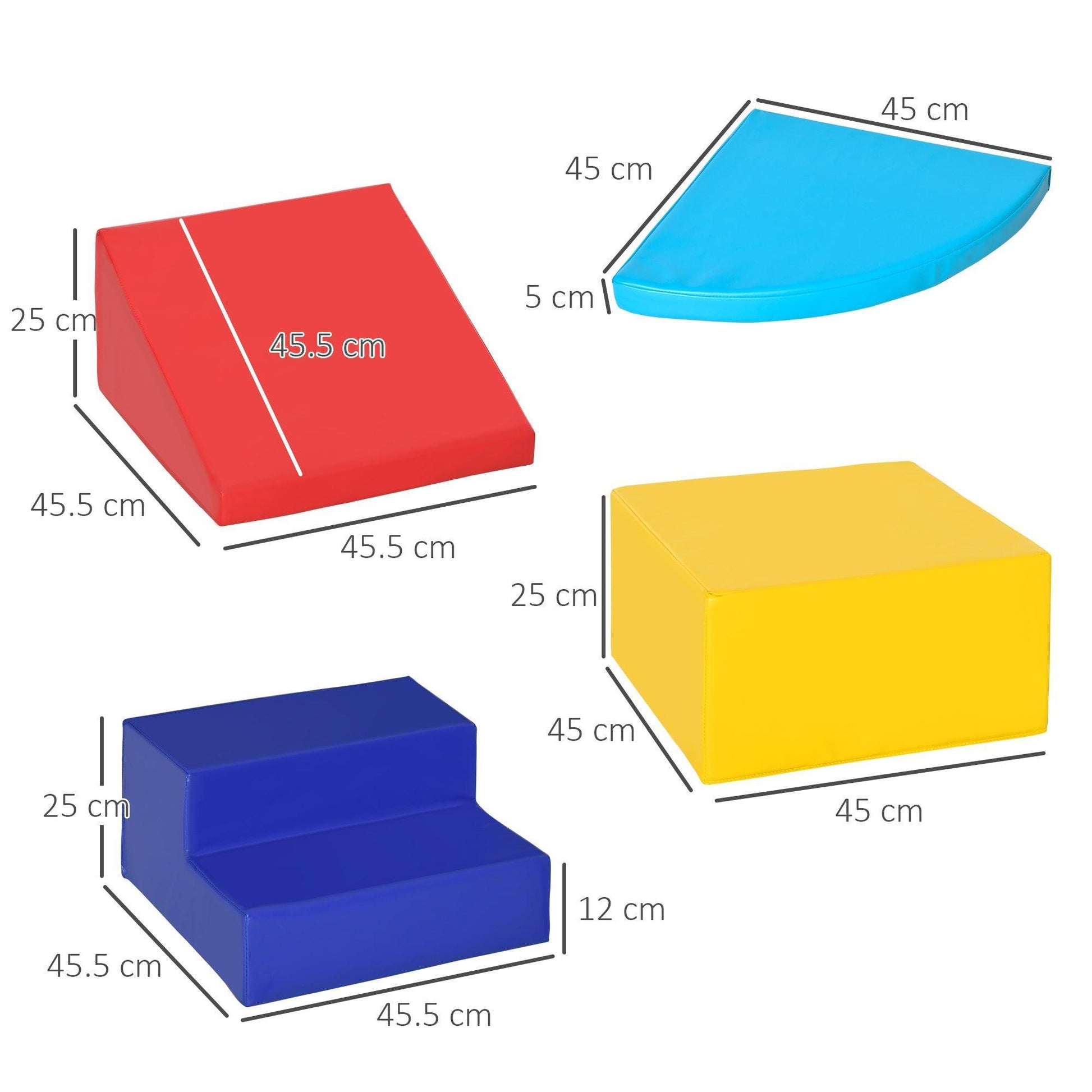 HOMCOM Soft Toddler Stairs & Ramp - Educational Foam Play Set - ALL4U RETAILER LTD