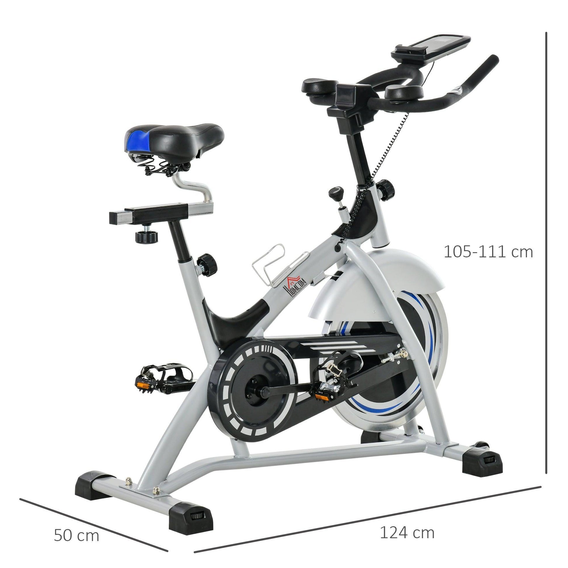 HOMCOM Stationary Exercise Bike: Adjustable Resistance, LCD Monitor - ALL4U RETAILER LTD
