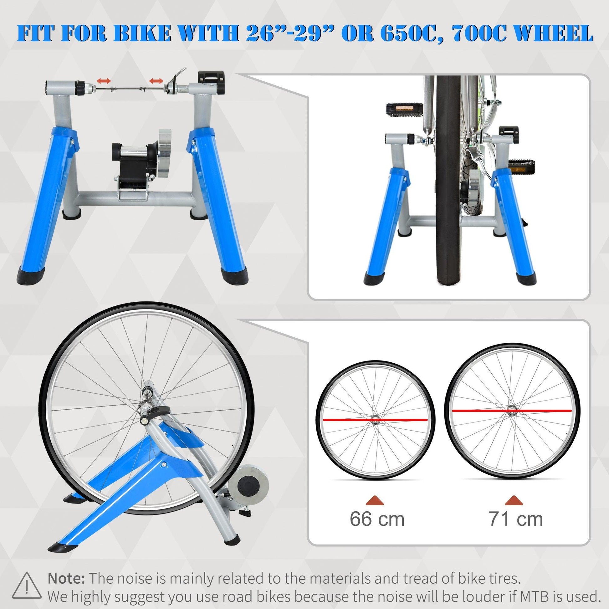 HOMCOM Steel Bike Rack Trainer - 8 Levels - ALL4U RETAILER LTD