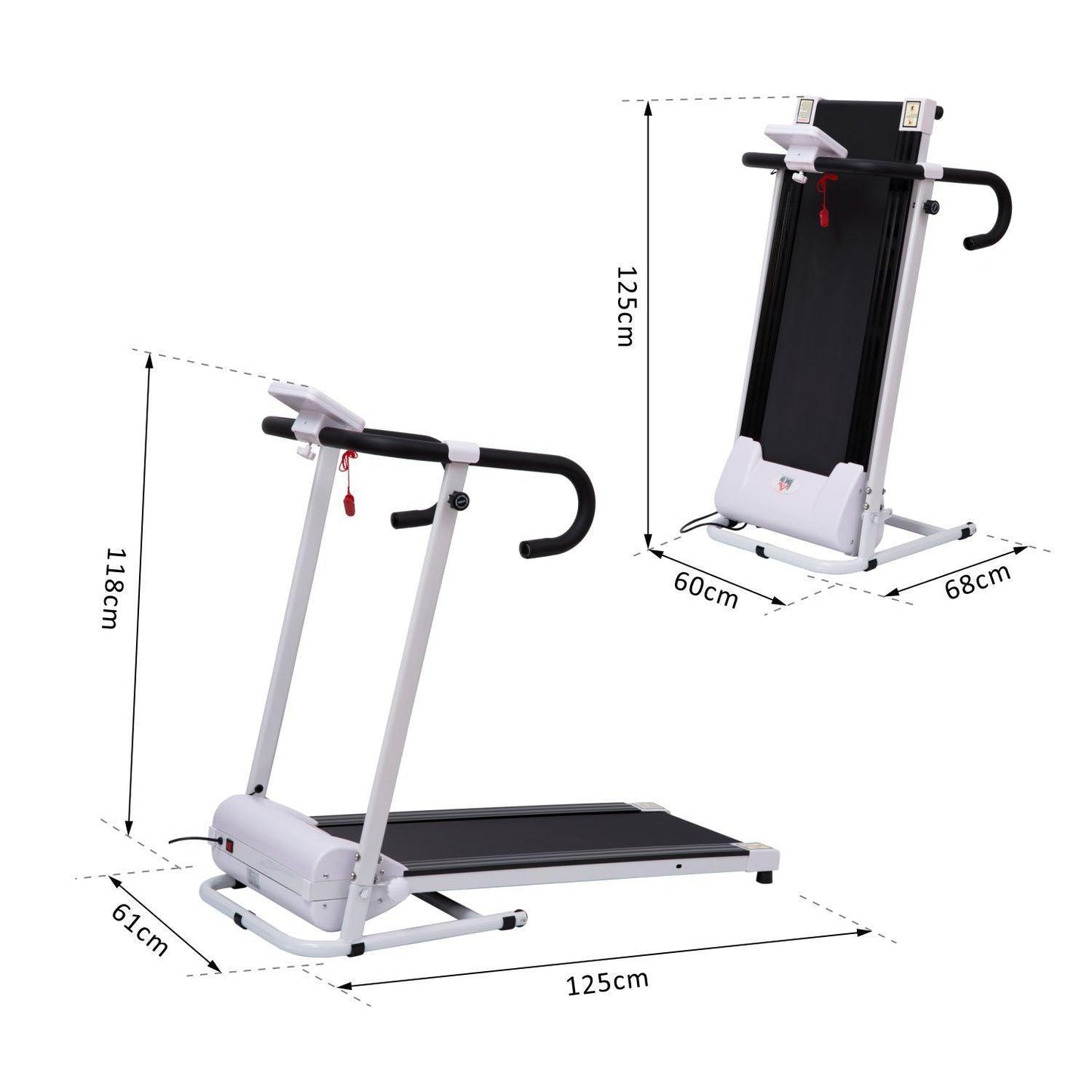 HOMCOM Steel Folding Motorized Treadmill, LCD Monitor - ALL4U RETAILER LTD