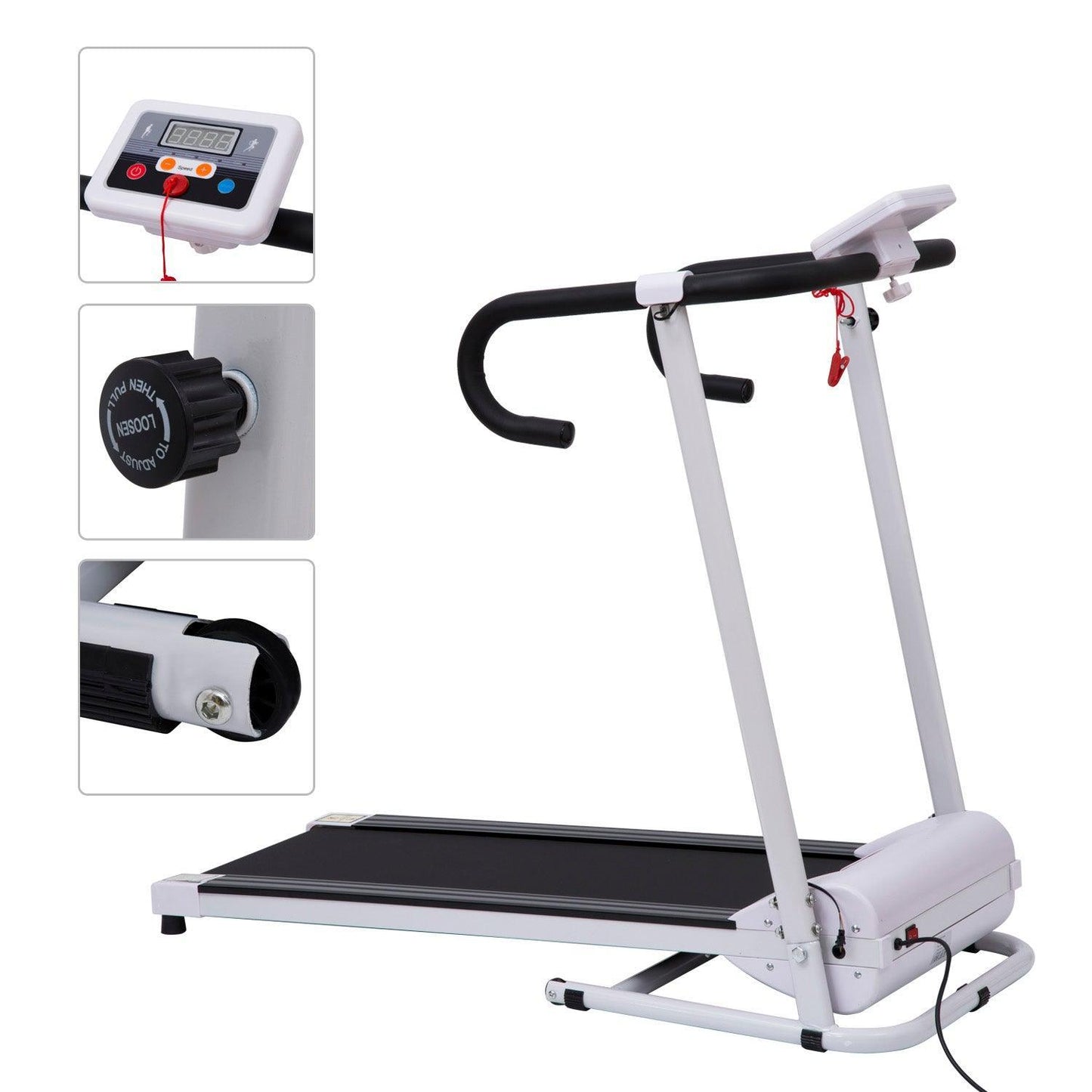 HOMCOM Steel Folding Motorized Treadmill, LCD Monitor - ALL4U RETAILER LTD