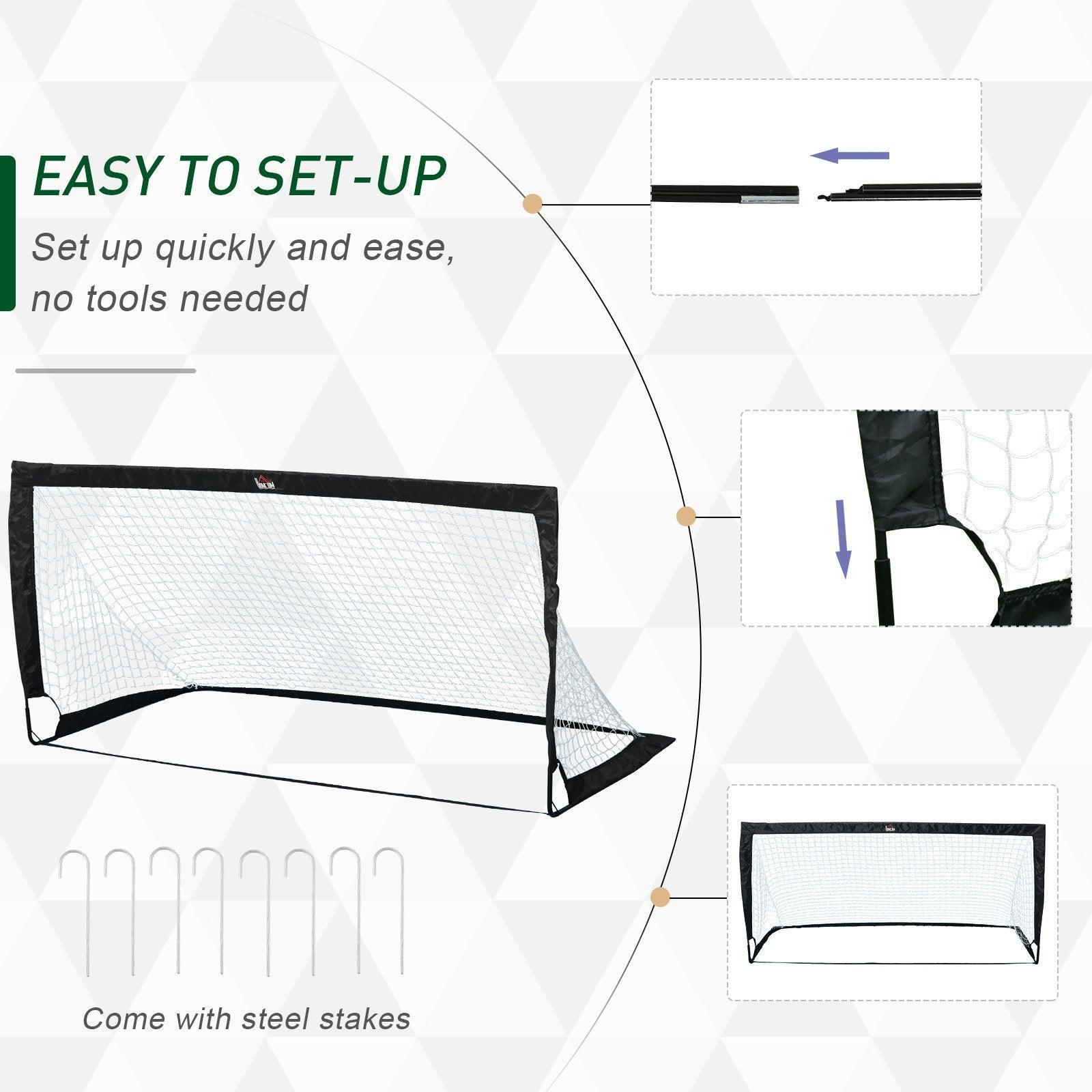 HOMCOM Steel Football Goal - Weather Resistant - ALL4U RETAILER LTD