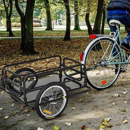 HOMCOM Steel Frame Bike Cargo Trailer - ALL4U RETAILER LTD