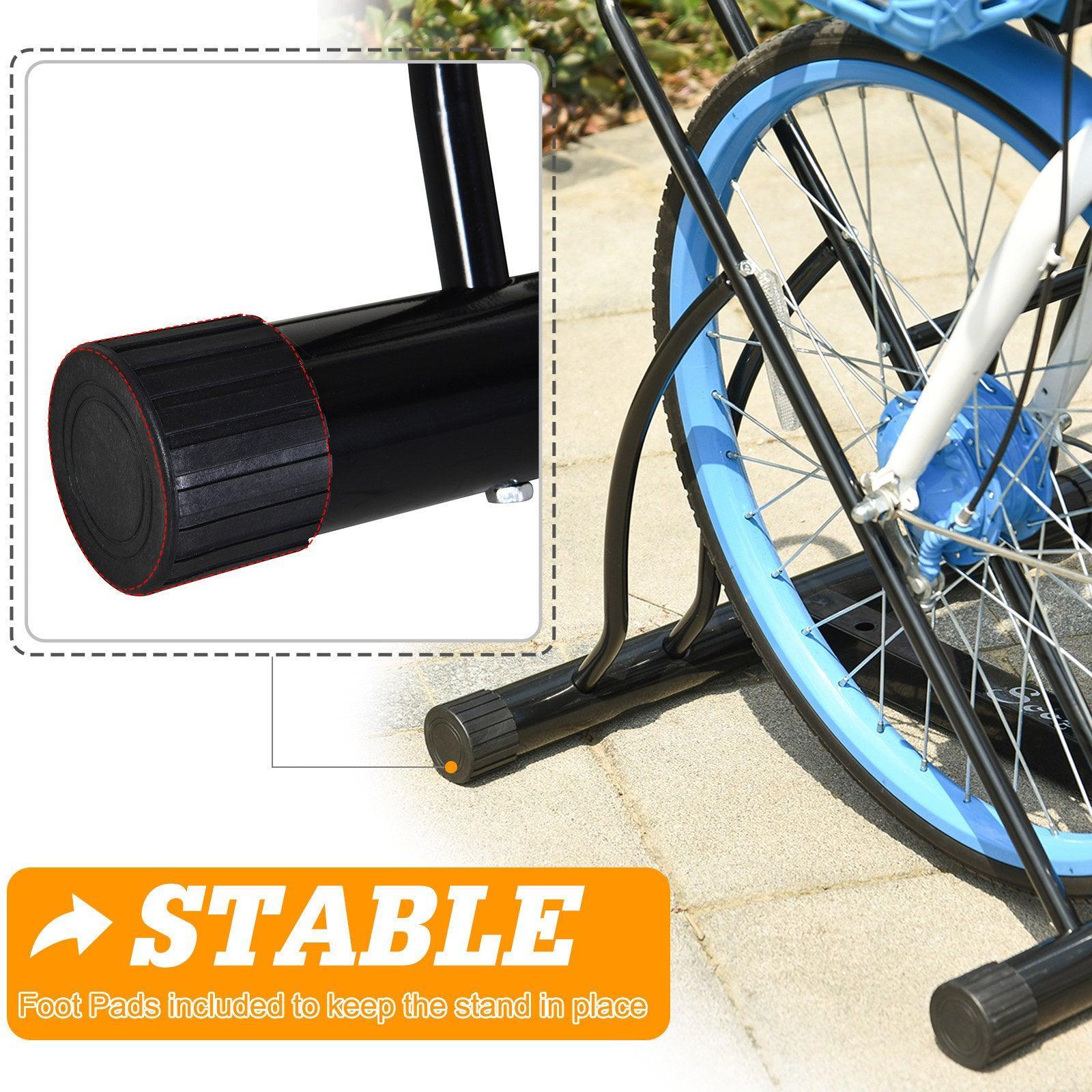 HOMCOM Steel Indoor Bike Rack - Double-Sided, Black - ALL4U RETAILER LTD