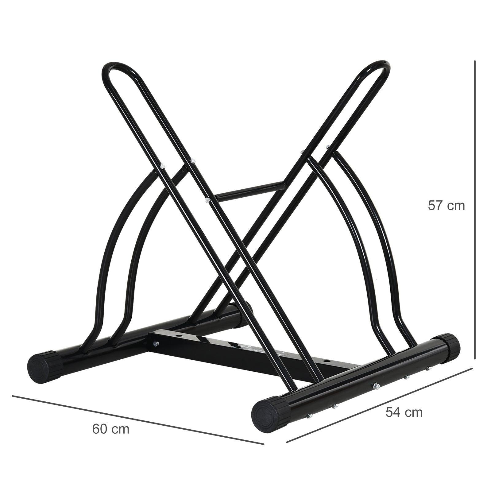 HOMCOM Steel Indoor Bike Rack - Double-Sided, Black - ALL4U RETAILER LTD