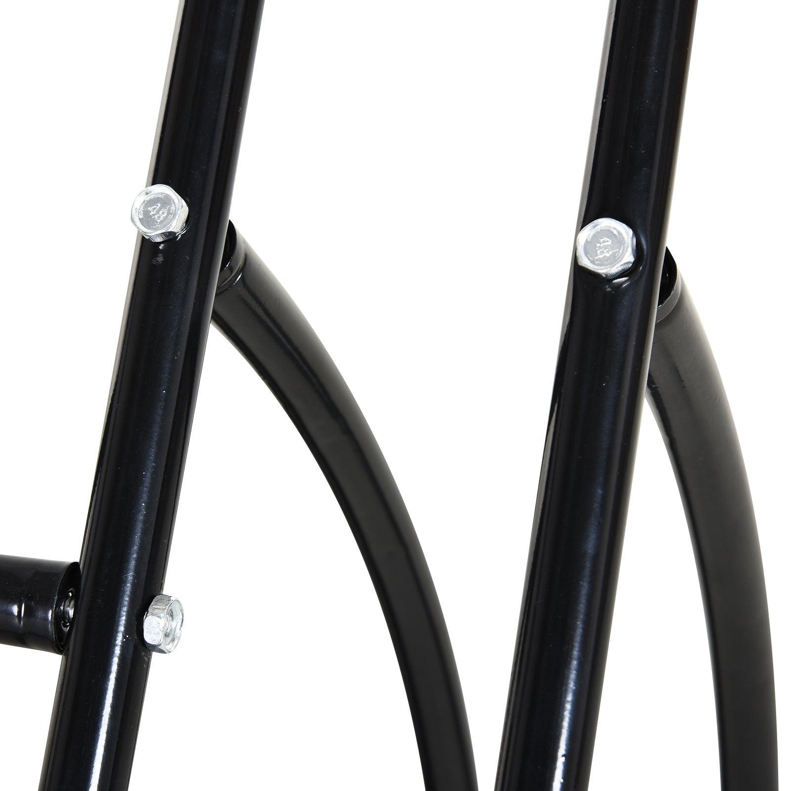 HOMCOM Steel Indoor Bike Rack - Double-Sided, Black - ALL4U RETAILER LTD