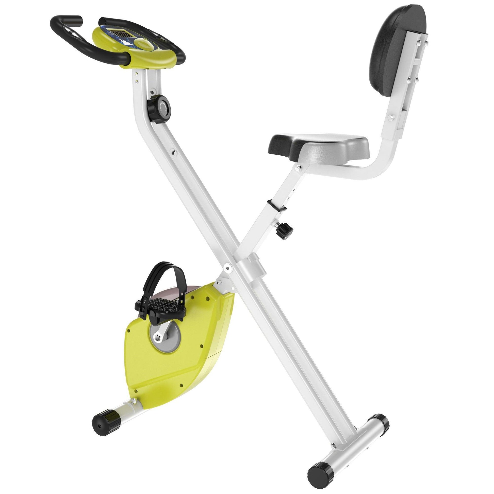 HOMCOM Yellow Exercise Bike with LCD Monitor - ALL4U RETAILER LTD