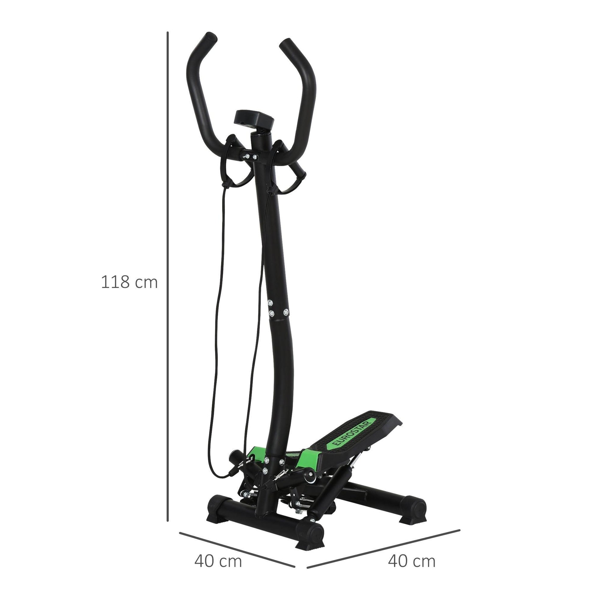 HOMCOM Stepper: Compact & Stylish, Black/Green, 40x48x118cm - ALL4U RETAILER LTD