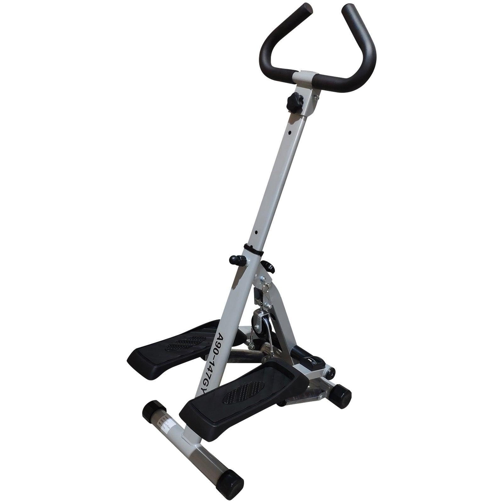 HOMCOM Stepper with Handle Workout Machine - Grey - ALL4U RETAILER LTD