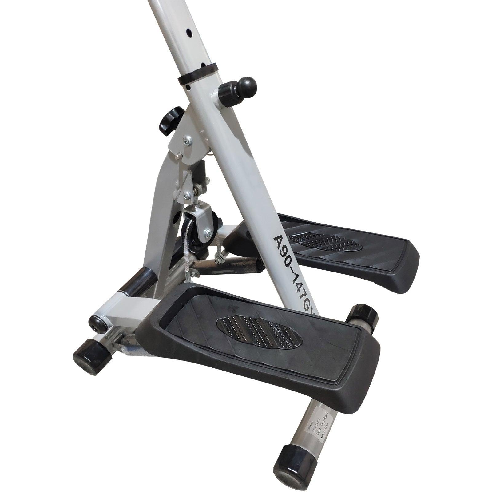 HOMCOM Stepper with Handle Workout Machine - Grey - ALL4U RETAILER LTD