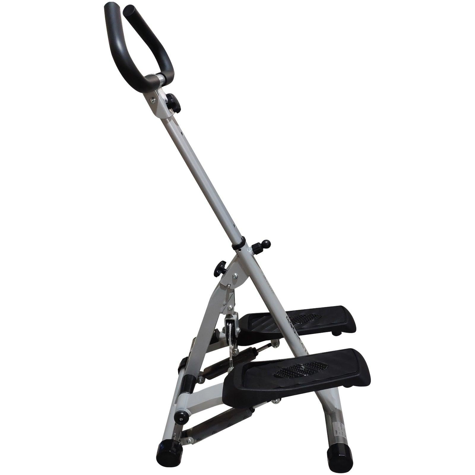 HOMCOM Stepper with Handle Workout Machine - Grey - ALL4U RETAILER LTD