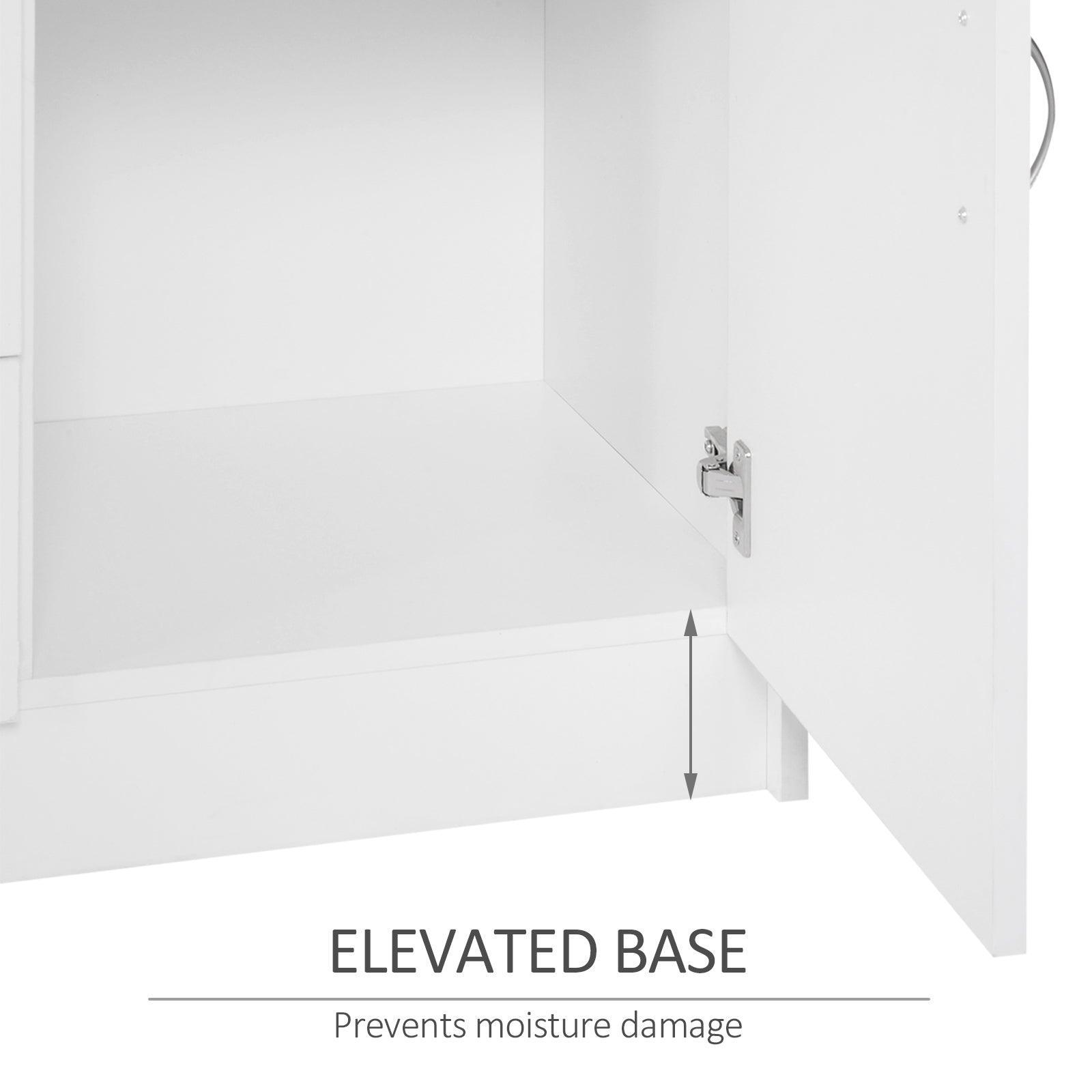 HOMCOM Storage Cabinet: White, 2 Doors + 4 Drawers - ALL4U RETAILER LTD