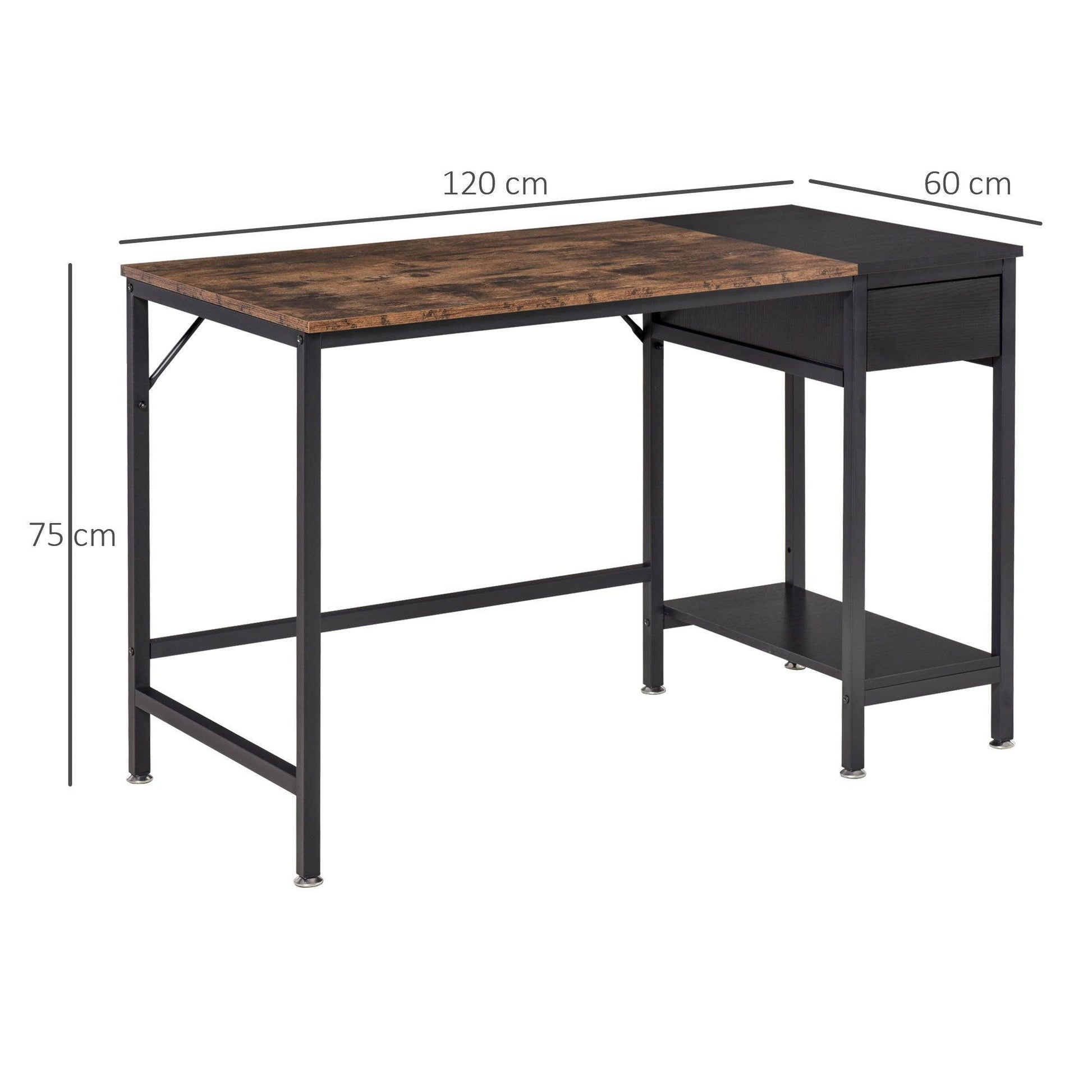 HOMCOM Study Desk: Sleek Steel Frame, Compact & Functional - ALL4U RETAILER LTD