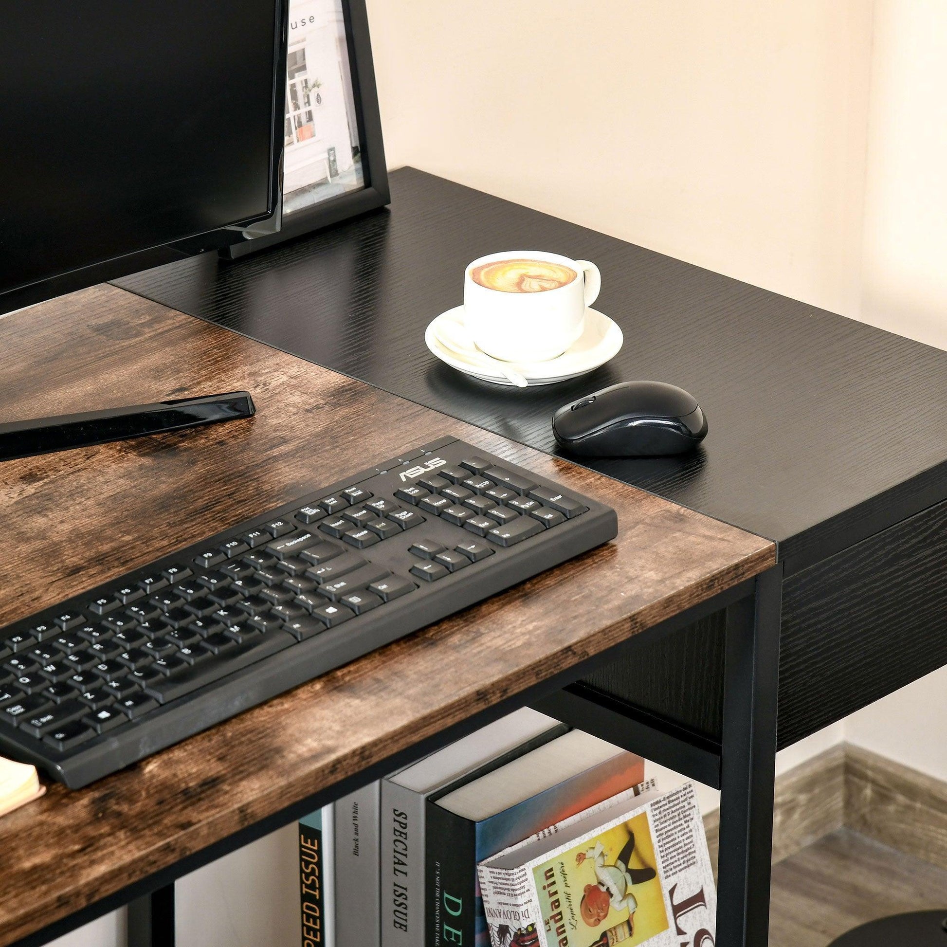 HOMCOM Study Desk: Sleek Steel Frame, Compact & Functional - ALL4U RETAILER LTD