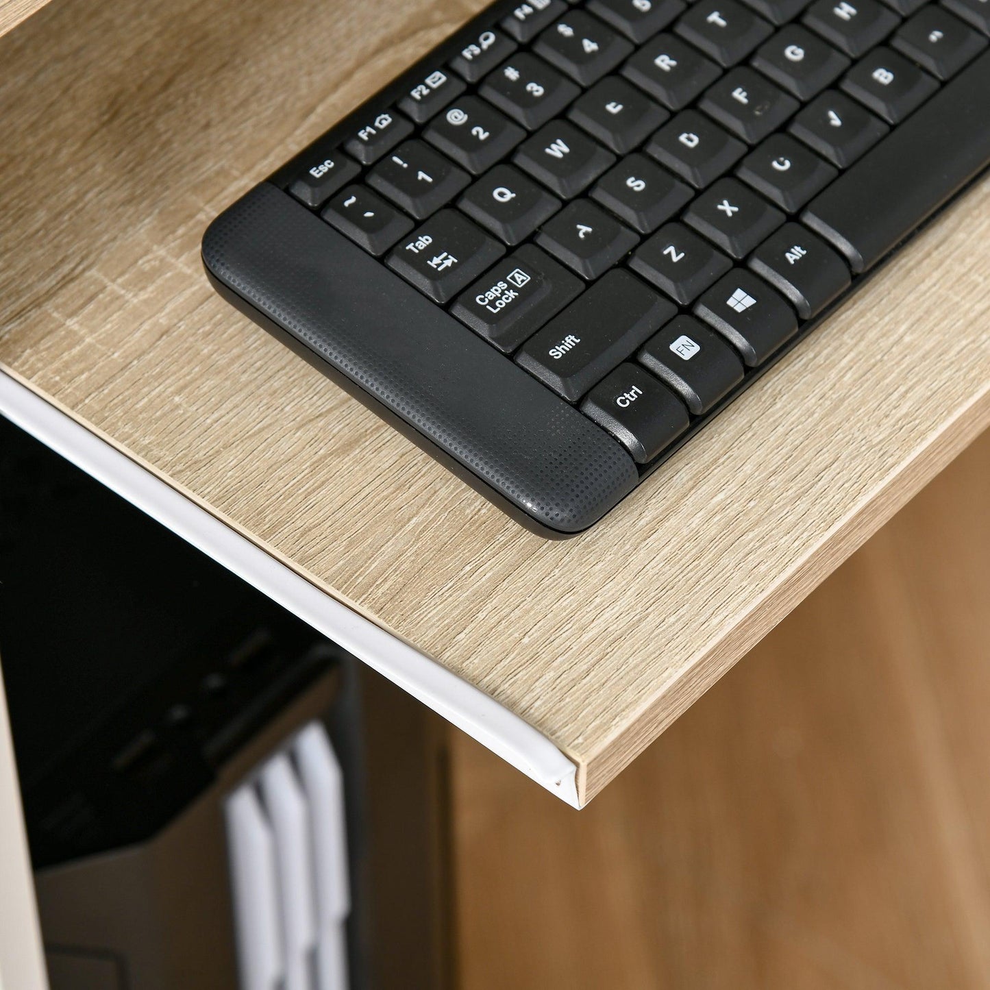 HOMCOM Study Desk with Keyboard Tray - Oak - ALL4U RETAILER LTD