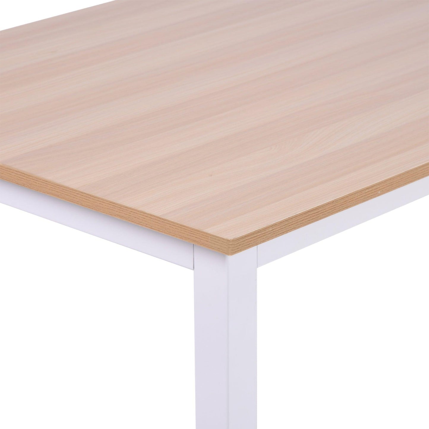 HOMCOM Sturdy Computer Desk with Adjustable Feet - Oak White - ALL4U RETAILER LTD