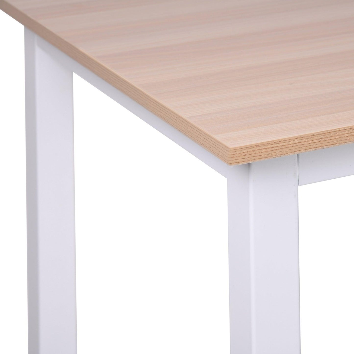 HOMCOM Sturdy Computer Desk with Adjustable Feet - Oak White - ALL4U RETAILER LTD