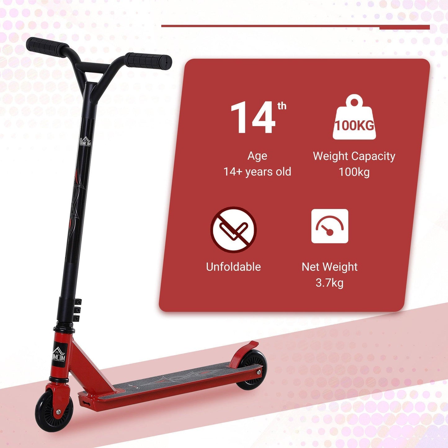 HOMCOM Stylish Stunt Scooter for Teens and Adults - ALL4U RETAILER LTD