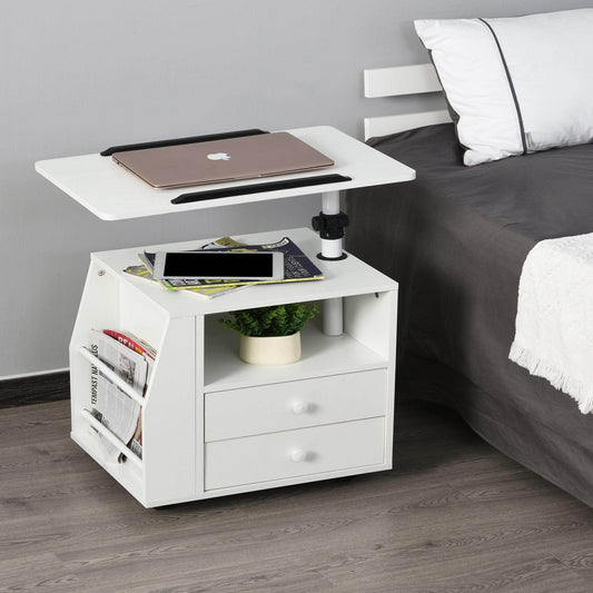HOMCOM Swivel Bedside Table: Functional & Stylish - ALL4U RETAILER LTD