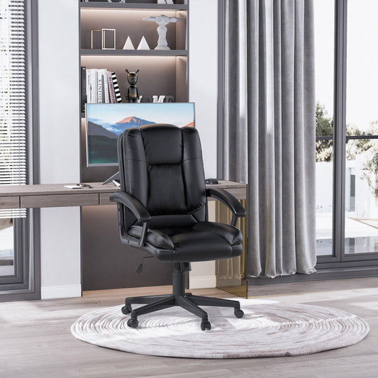 HOMCOM Swivel Office Chair with Armrests - ALL4U RETAILER LTD