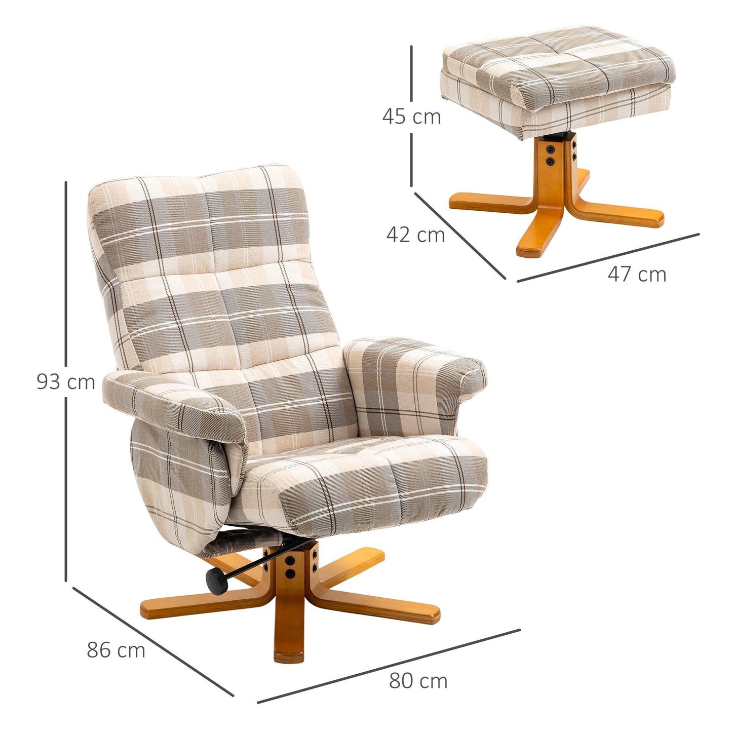 HOMCOM Swivel Recliner Chair: Storage, Multicolour - ALL4U RETAILER LTD