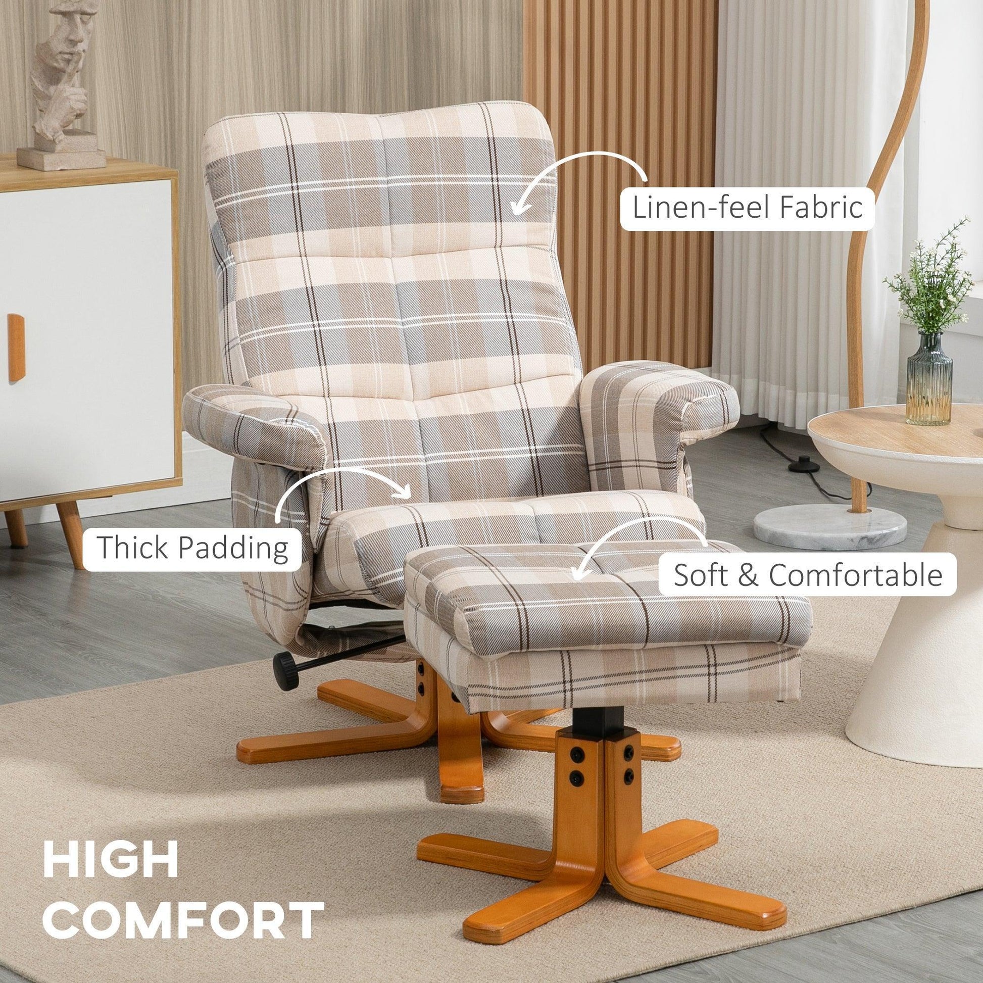 HOMCOM Swivel Recliner Chair: Storage, Multicolour - ALL4U RETAILER LTD