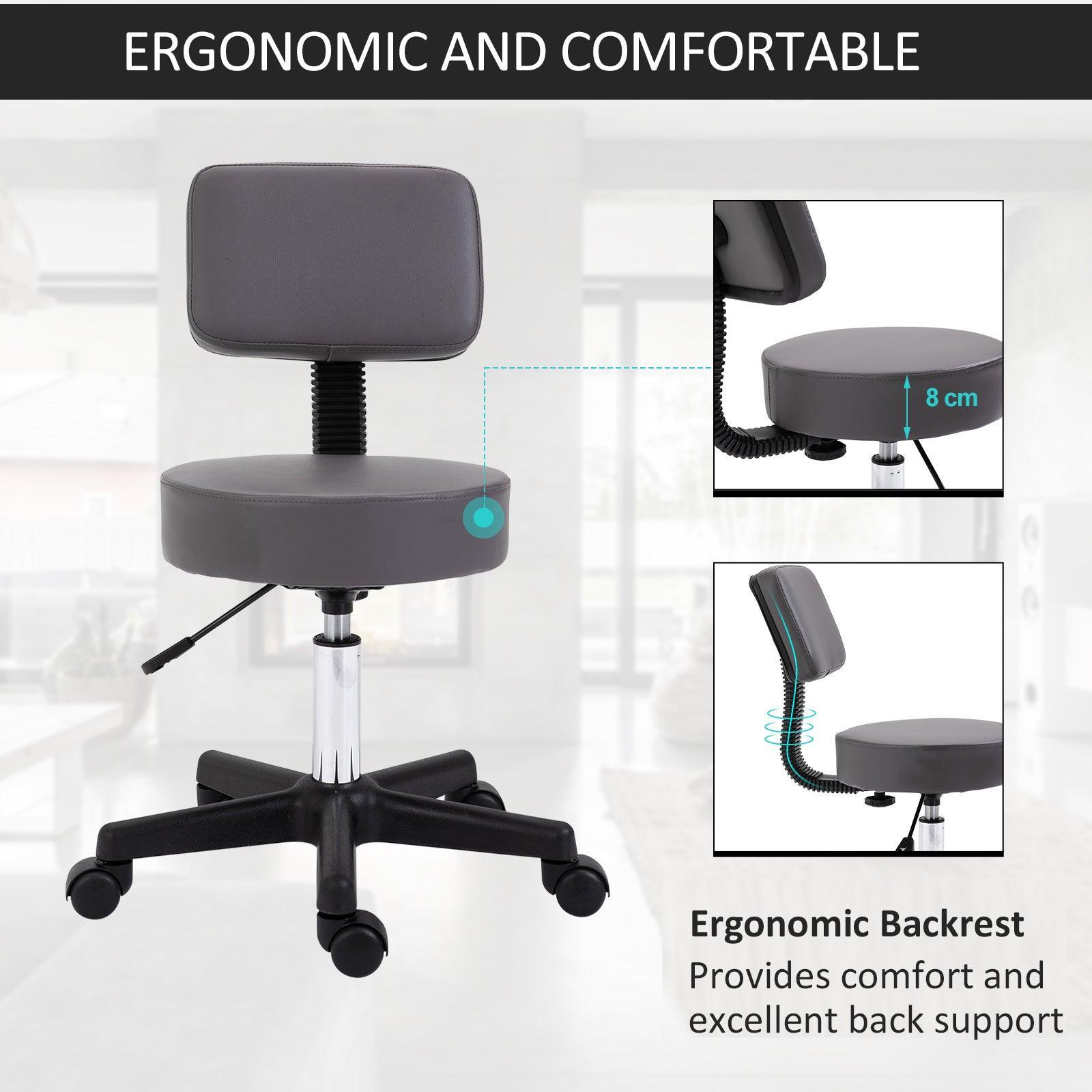 HOMCOM Swivel Salon Chair - Comfortable & Adjustable - ALL4U RETAILER LTD