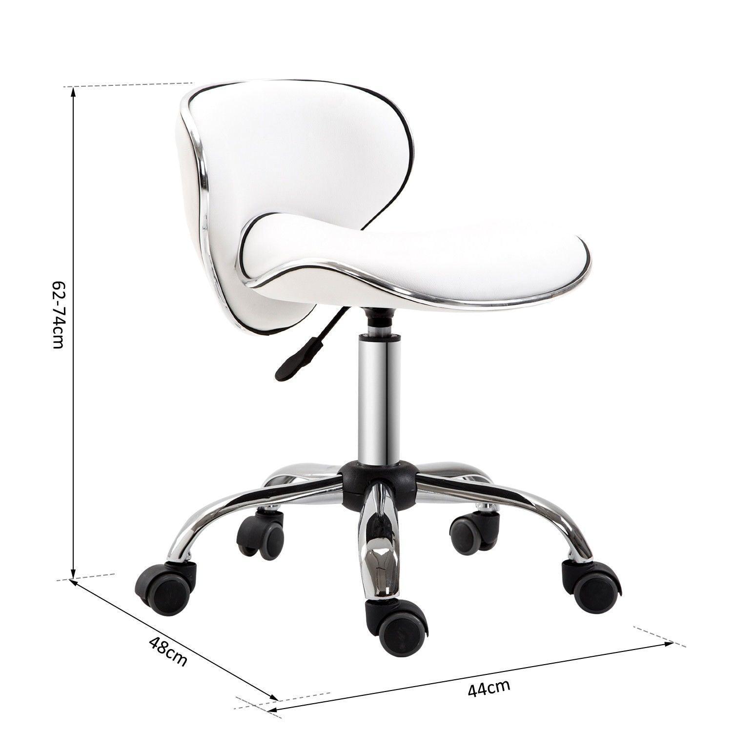 HOMCOM Swivel Salon Chair with Backrest, White - ALL4U RETAILER LTD