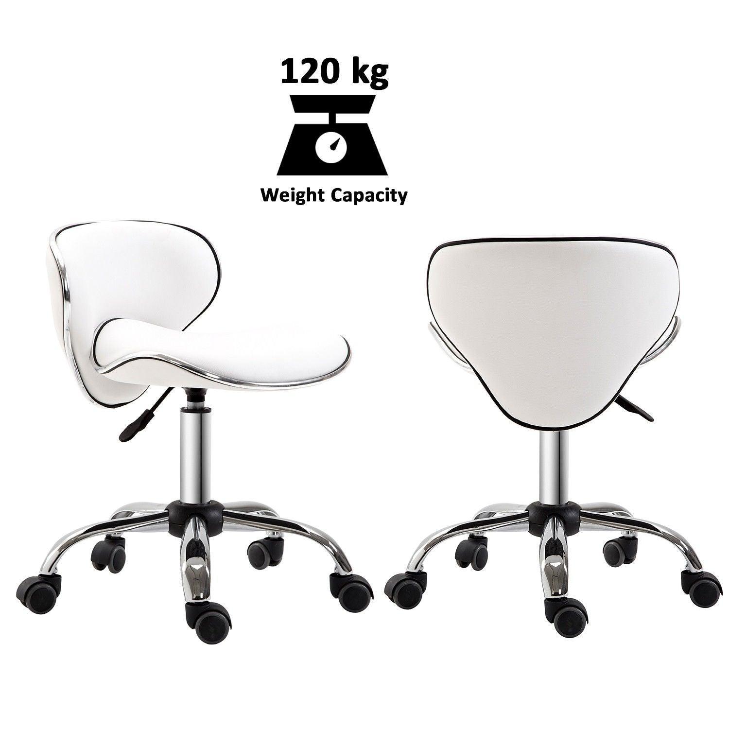 HOMCOM Swivel Salon Chair with Backrest, White - ALL4U RETAILER LTD