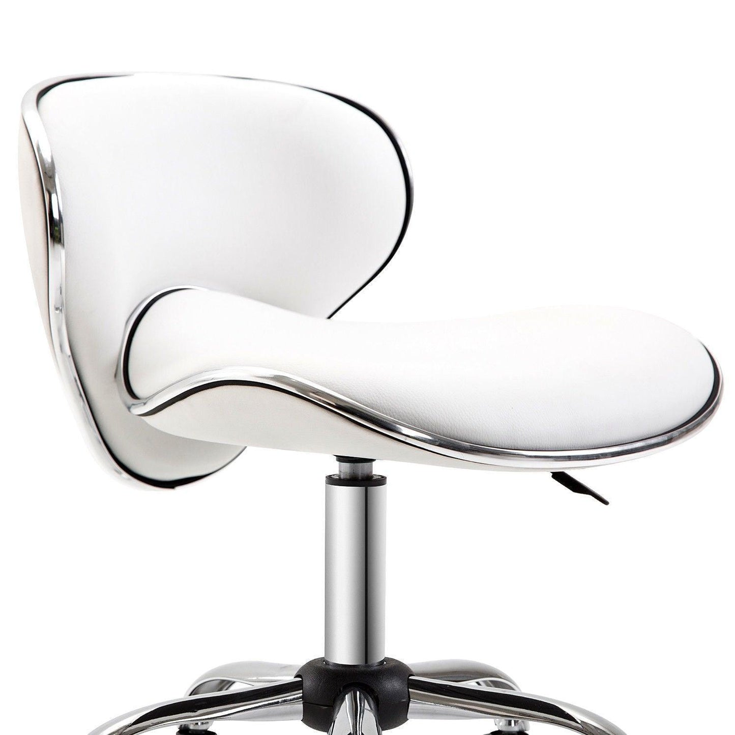 HOMCOM Swivel Salon Chair with Backrest, White - ALL4U RETAILER LTD