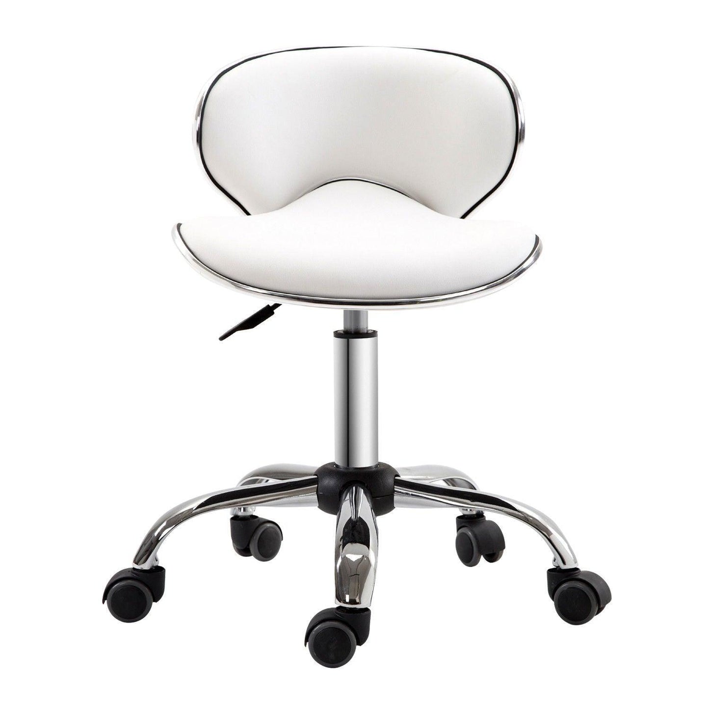 HOMCOM Swivel Salon Chair with Backrest, White - ALL4U RETAILER LTD