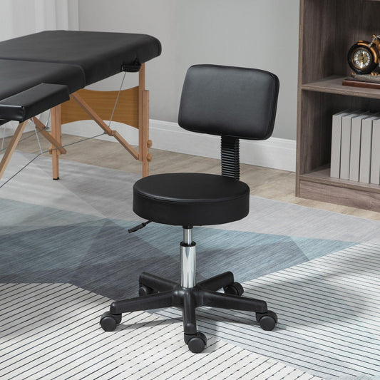 HOMCOM Swivel Salon Chair with Padded Seat - ALL4U RETAILER LTD