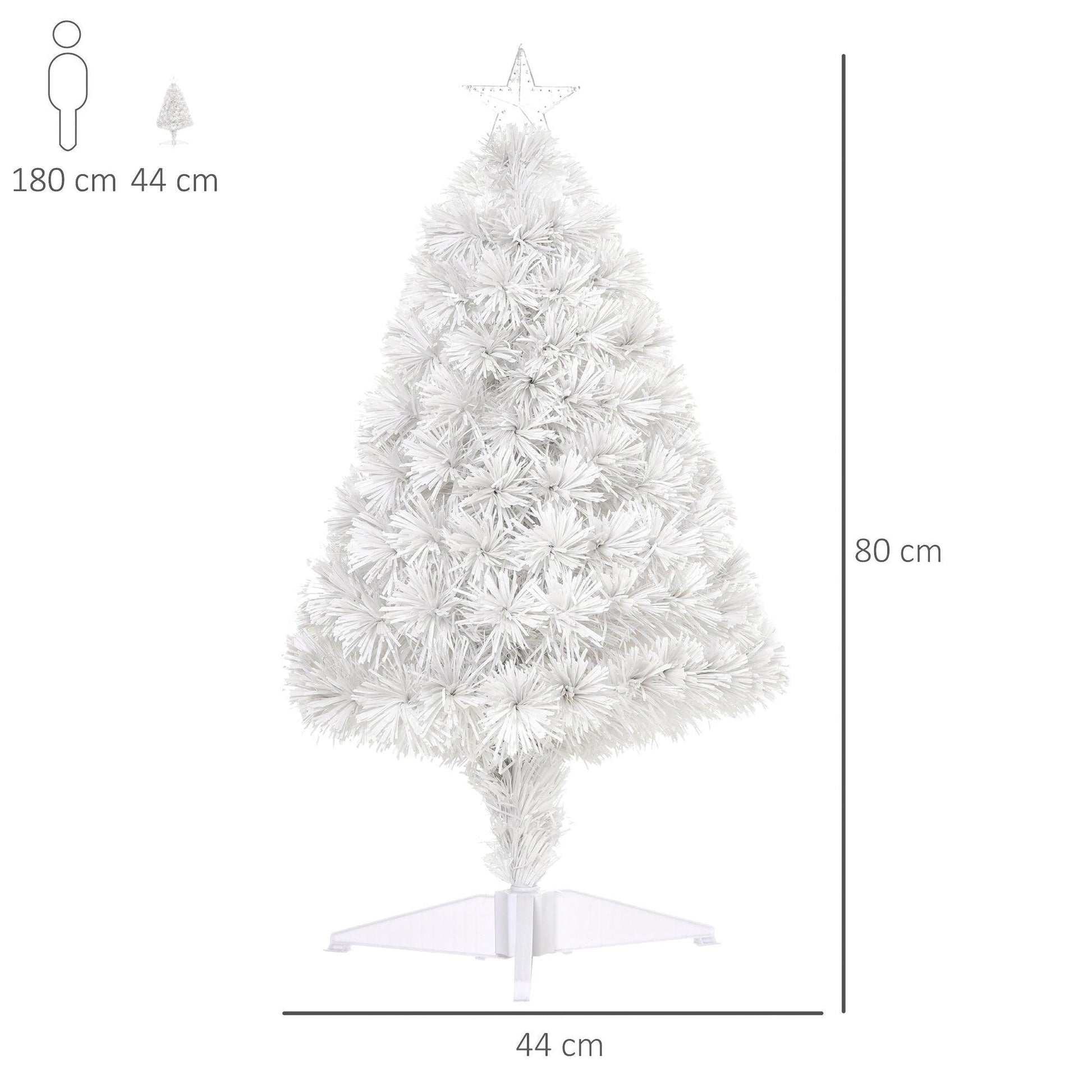 HOMCOM Tabletop Christmas Tree: White, 2.5FT - ALL4U RETAILER LTD
