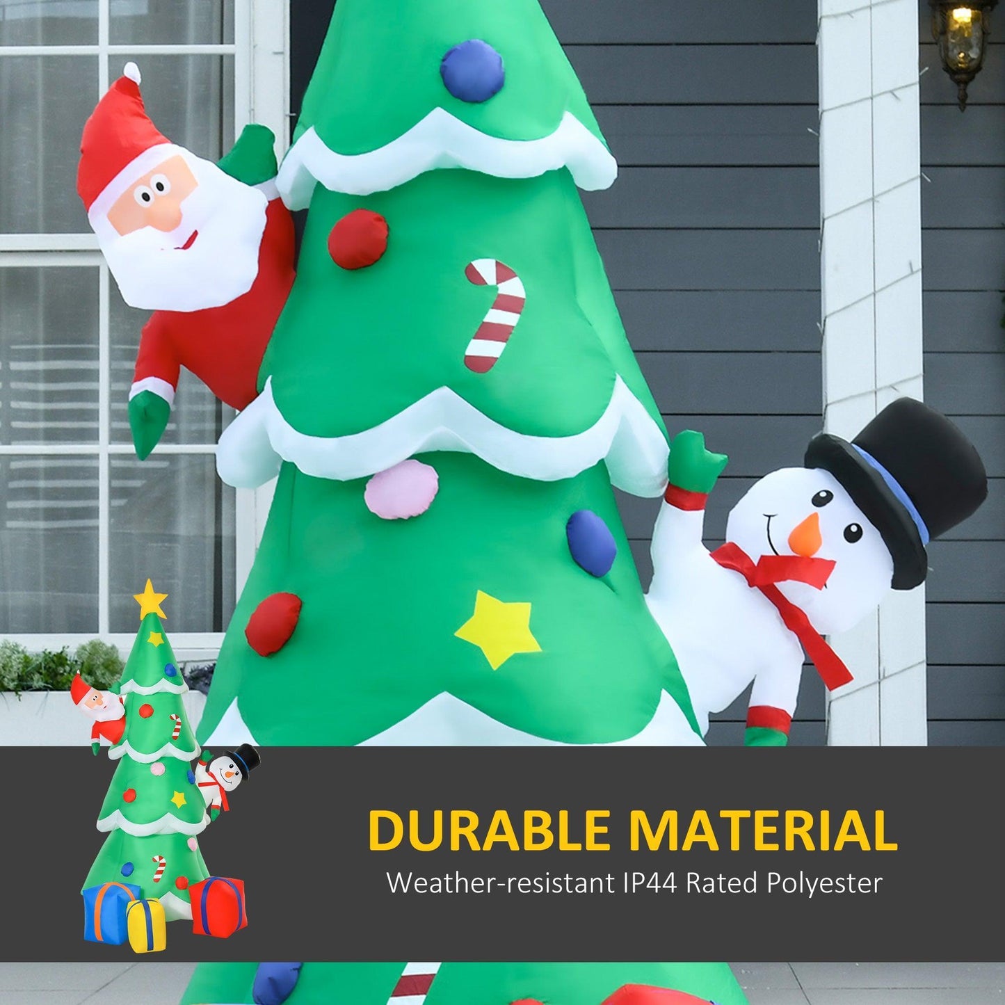 HOMCOM Tall 7ft Christmas Inflatable Tree with Santa, LED-Lighted - ALL4U RETAILER LTD