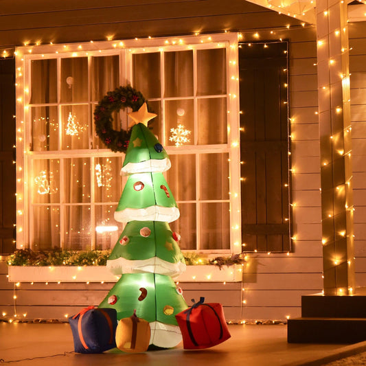 HOMCOM Tall Inflatable Christmas Tree with LED Lights - ALL4U RETAILER LTD