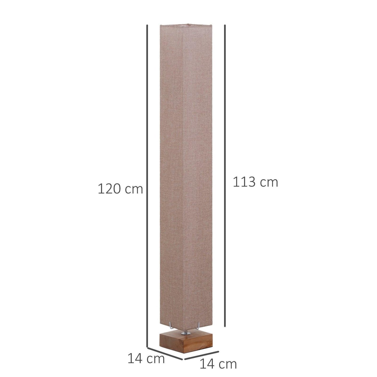 HOMCOM Tall Linen Floor Lamp with Wood Base - Soft & Stylish Lighting - ALL4U RETAILER LTD