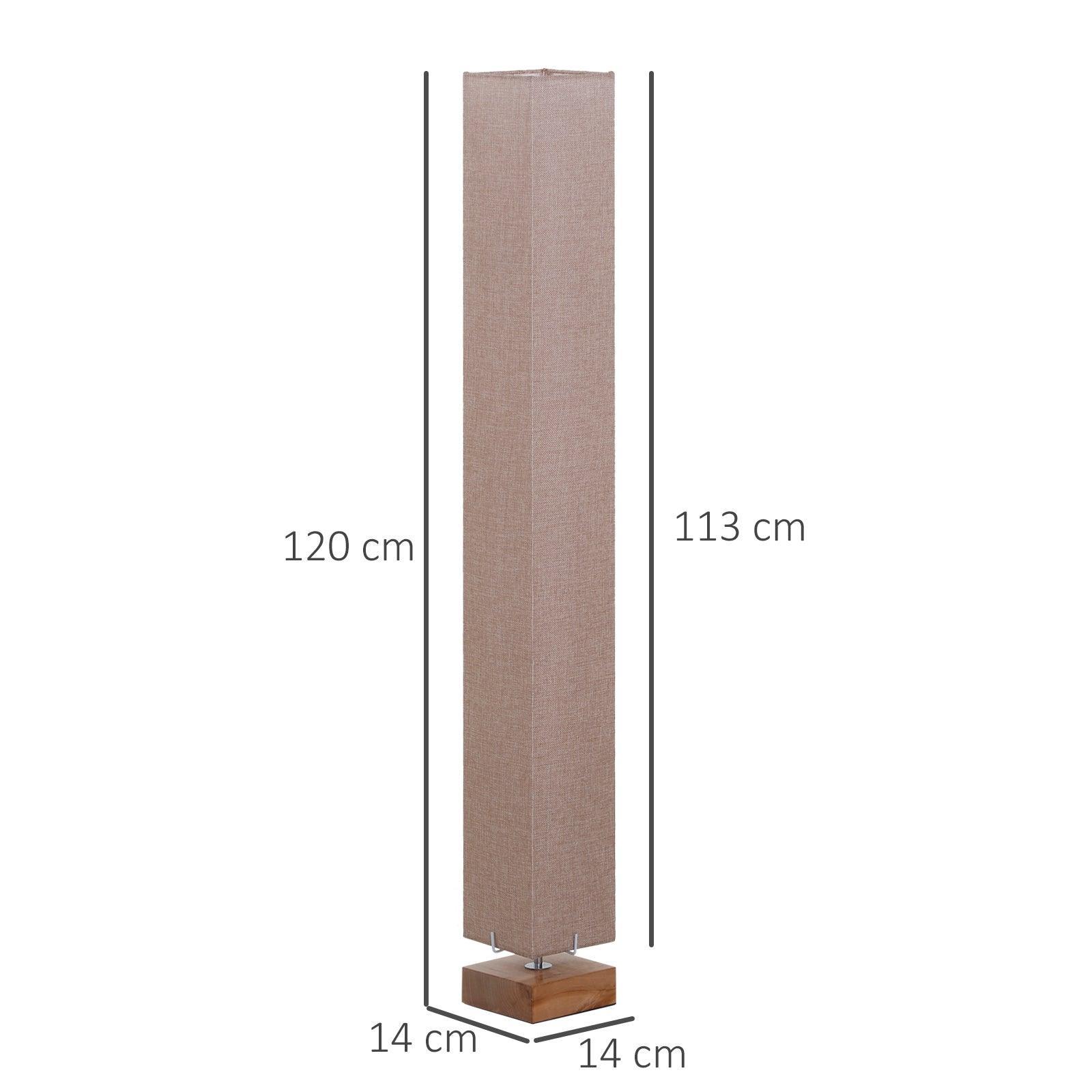 HOMCOM Tall Linen Floor Lamp with Wood Base - Soft & Stylish Lighting - ALL4U RETAILER LTD