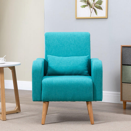 HOMCOM Teal Armchair: Stylish & Comfortable - ALL4U RETAILER LTD