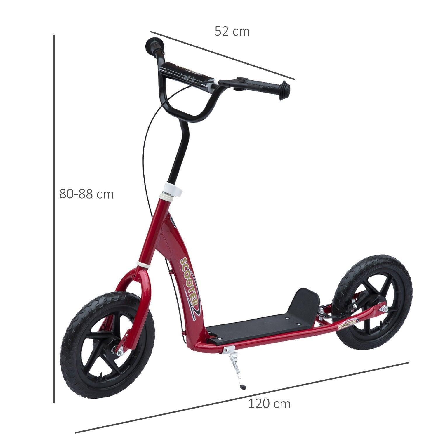 HOMCOM Teen Push Scooter with 12 Tyres, Red - ALL4U RETAILER LTD